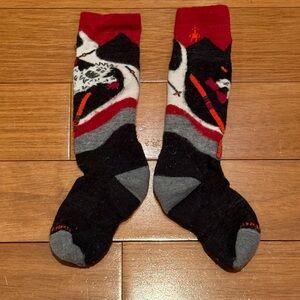 Smartwool Red and Black Graphic Ski Socks
